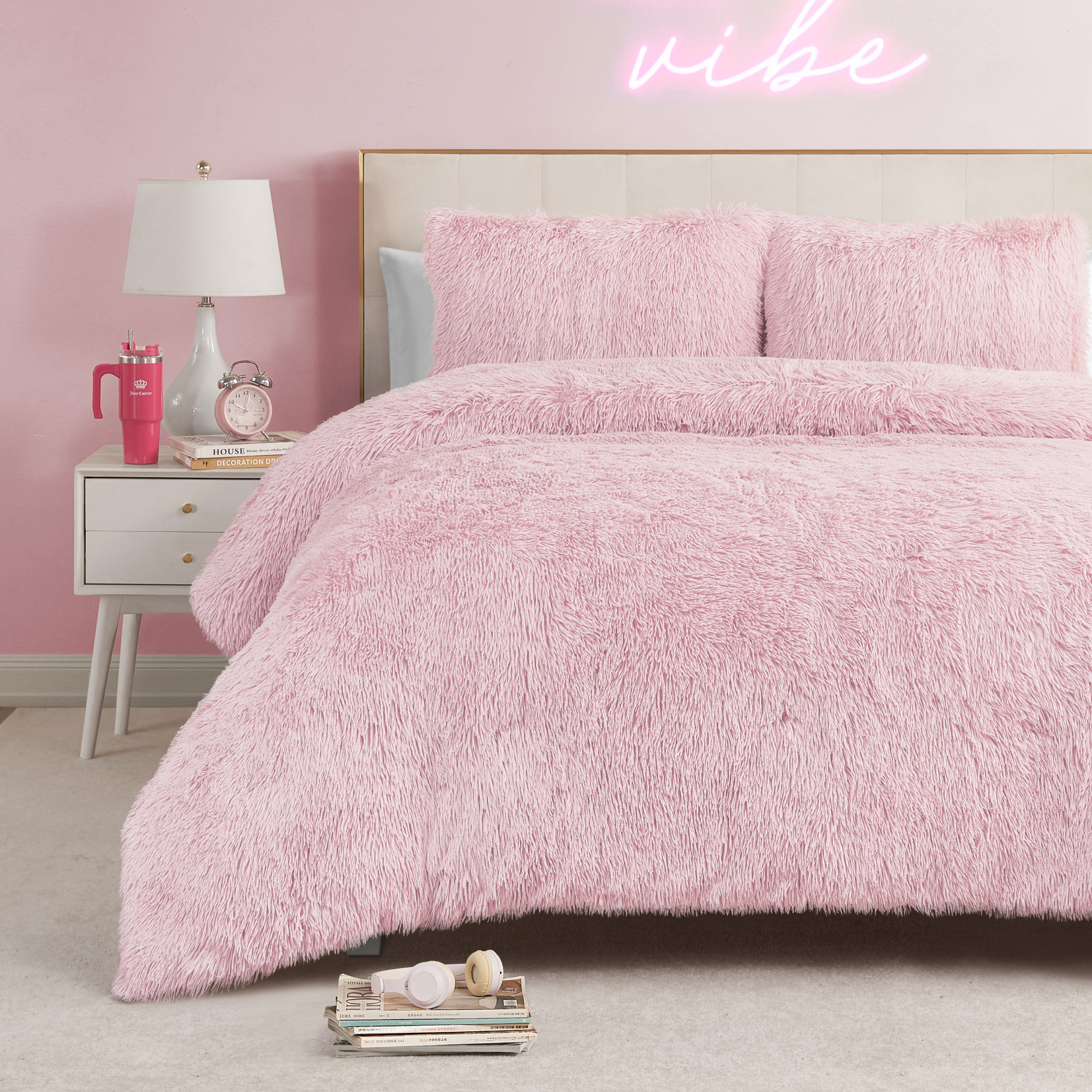 Juicy couture selling fluffy purple comforter set Queen/Full size